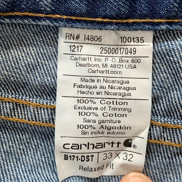CARHARTT DUNGAREES MENS WORK JEANS - Picture 2 of 4